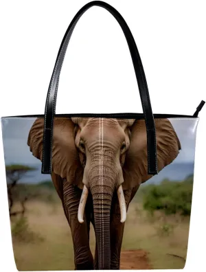 Purses for Women,Tote Bag Aesthetic,Women's Tote Handbags,African Grassland Elephant Animal