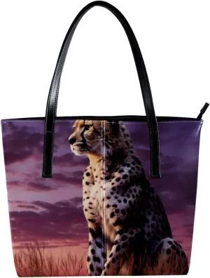 Purses for Women,Tote Bag Aesthetic,Women's Tote Handbags,African Savannah Animal Leopard