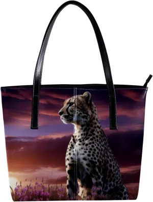 Purses for Women,Tote Bag Aesthetic,Women's Tote Handbags,African Savannah Animal Leopard