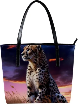 Purses for Women,Tote Bag Aesthetic,Women's Tote Handbags,African Savannah Animal Leopard