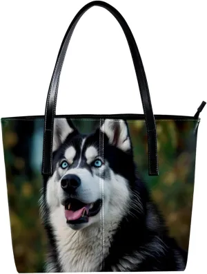 Purses for Women,Tote Bag Aesthetic,Women's Tote Handbags,Alaskan Dog Funny Tongue