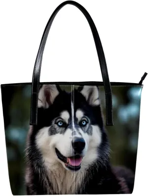 Purses for Women,Tote Bag Aesthetic,Women's Tote Handbags,Alaskan Dog Funny Tongue