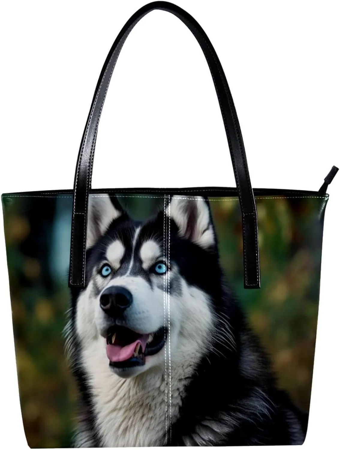 Purses for Women,Tote Bag Aesthetic,Women's Tote Handbags,Alaskan Dog Funny Tongue