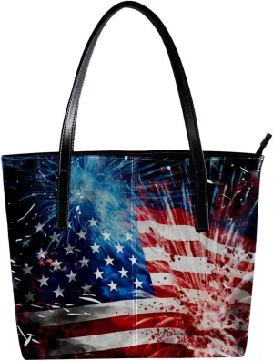 Purses for Women,Tote Bag Aesthetic,Women's Tote Handbags,American Flag Celebrate Holidays
