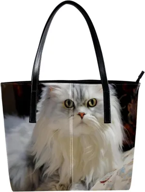 Purses for Women,Tote Bag Aesthetic,Women's Tote Handbags,Angry Cat Looking at You