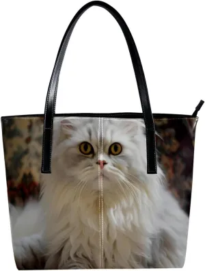 Purses for Women,Tote Bag Aesthetic,Women's Tote Handbags,Angry Cat Looking at You