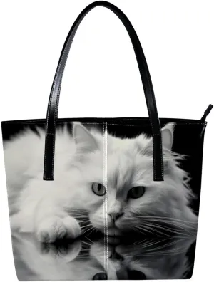 Purses for Women,Tote Bag Aesthetic,Women's Tote Handbags,Angry Cat