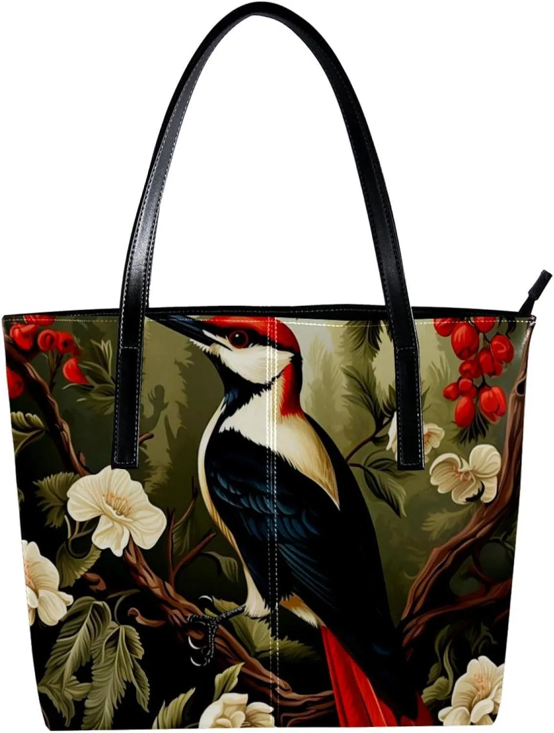 Purses for Women,Tote Bag Aesthetic,Women's Tote Handbags,Animal Plant Bird Art Illustration