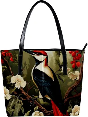 Purses for Women,Tote Bag Aesthetic,Women's Tote Handbags,Animal Plant Bird Art Illustration