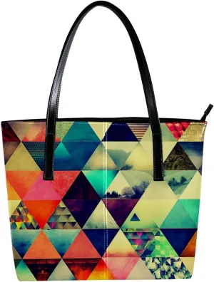 Purses for Women,Tote Bag Aesthetic,Women's Tote Handbags,Art Abstract Triangle Print