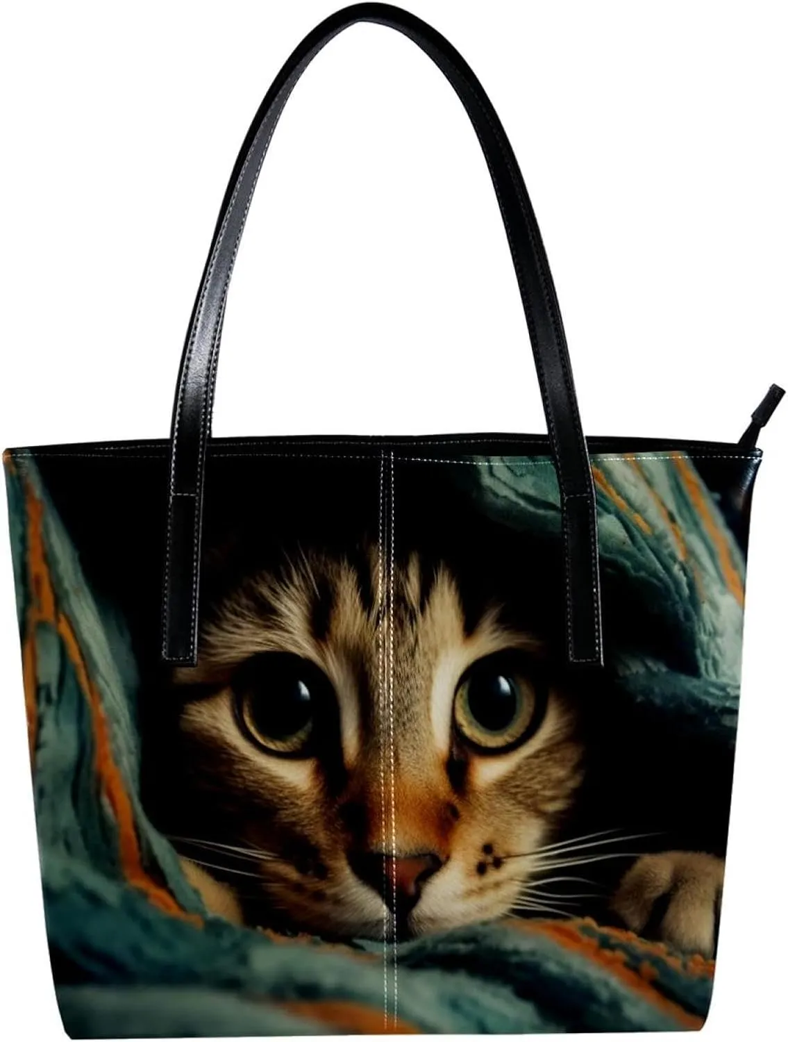 Purses for Women,Tote Bag Aesthetic,Women's Tote Handbags,Bed Cute Cat