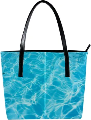 Purses for Women,Tote Bag Aesthetic,Women's Tote Handbags,Blue Sea Water Pool