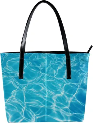 Purses for Women,Tote Bag Aesthetic,Women's Tote Handbags,Blue Sea Water Pool
