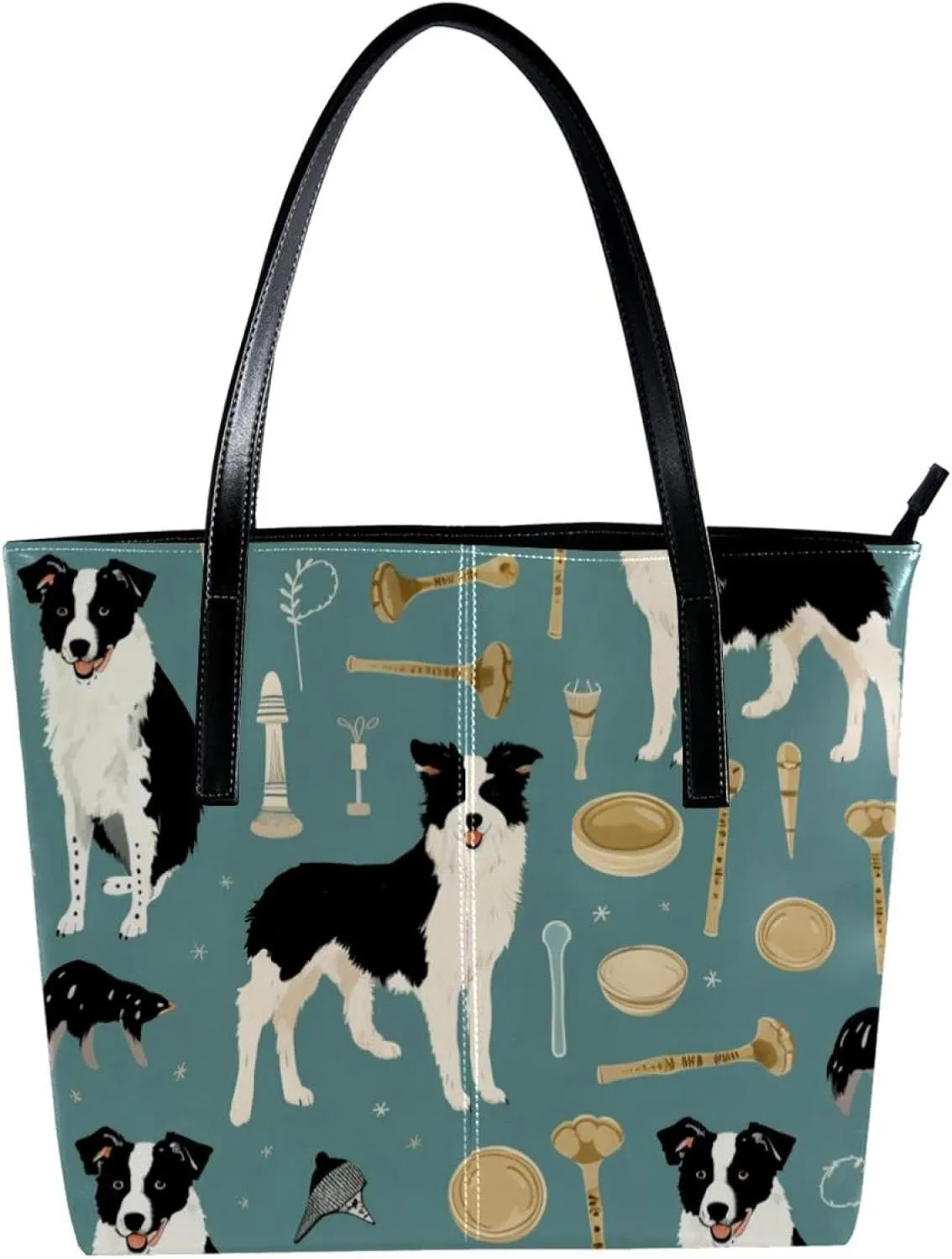 Purses for Women,Tote Bag Aesthetic,Women's Tote Handbags,Border Collie Dog Tennis