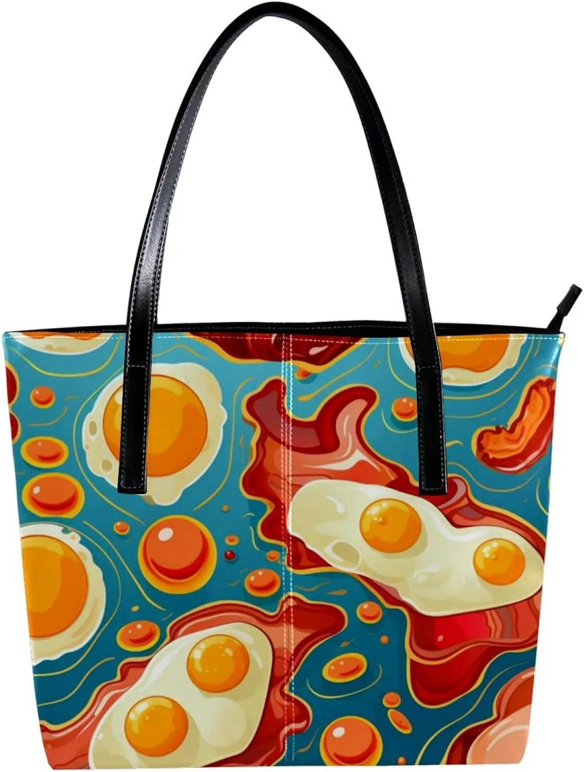 Purses for Women,Tote Bag Aesthetic,Women's Tote Handbags,Breakfast Bacon and Eggs