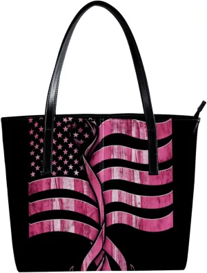 Purses for Women,Tote Bag Aesthetic,Women's Tote Handbags,Breast Cancer Flag Hope
