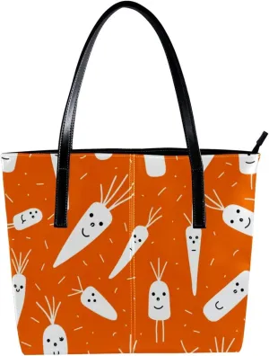 Purses for Women,Tote Bag Aesthetic,Women's Tote Handbags,Carrot Seamless Vegetable