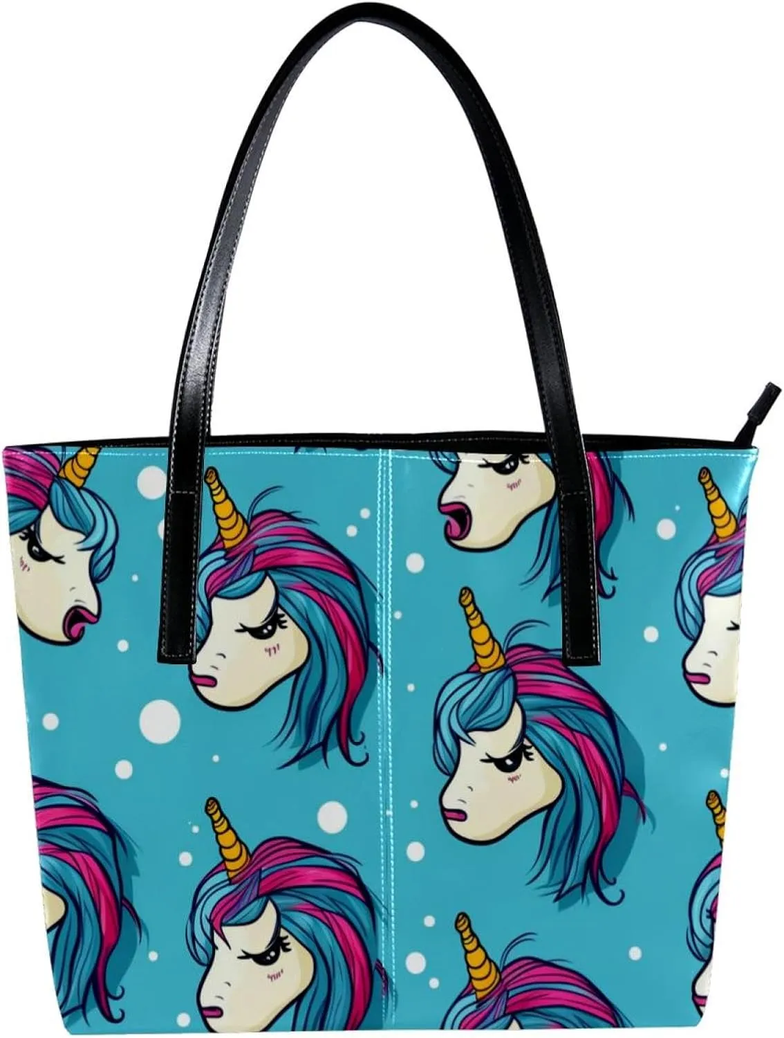 Purses for Women,Tote Bag Aesthetic,Women's Tote Handbags,Cartoon Cute Unicorns Rainbow