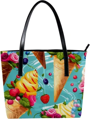 Purses for Women,Tote Bag Aesthetic,Women's Tote Handbags,Celebrate Holiday Ice Cream