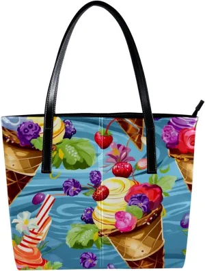 Purses for Women,Tote Bag Aesthetic,Women's Tote Handbags,Celebrate Holiday Ice Cream