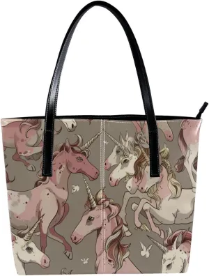 Purses for Women,Tote Bag Aesthetic,Women's Tote Handbags,Cute Cartoon Unicorn