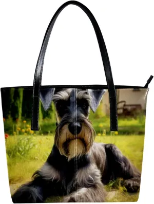 Purses for Women,Tote Bag Aesthetic,Women's Tote Handbags,Cute Dog Grassland