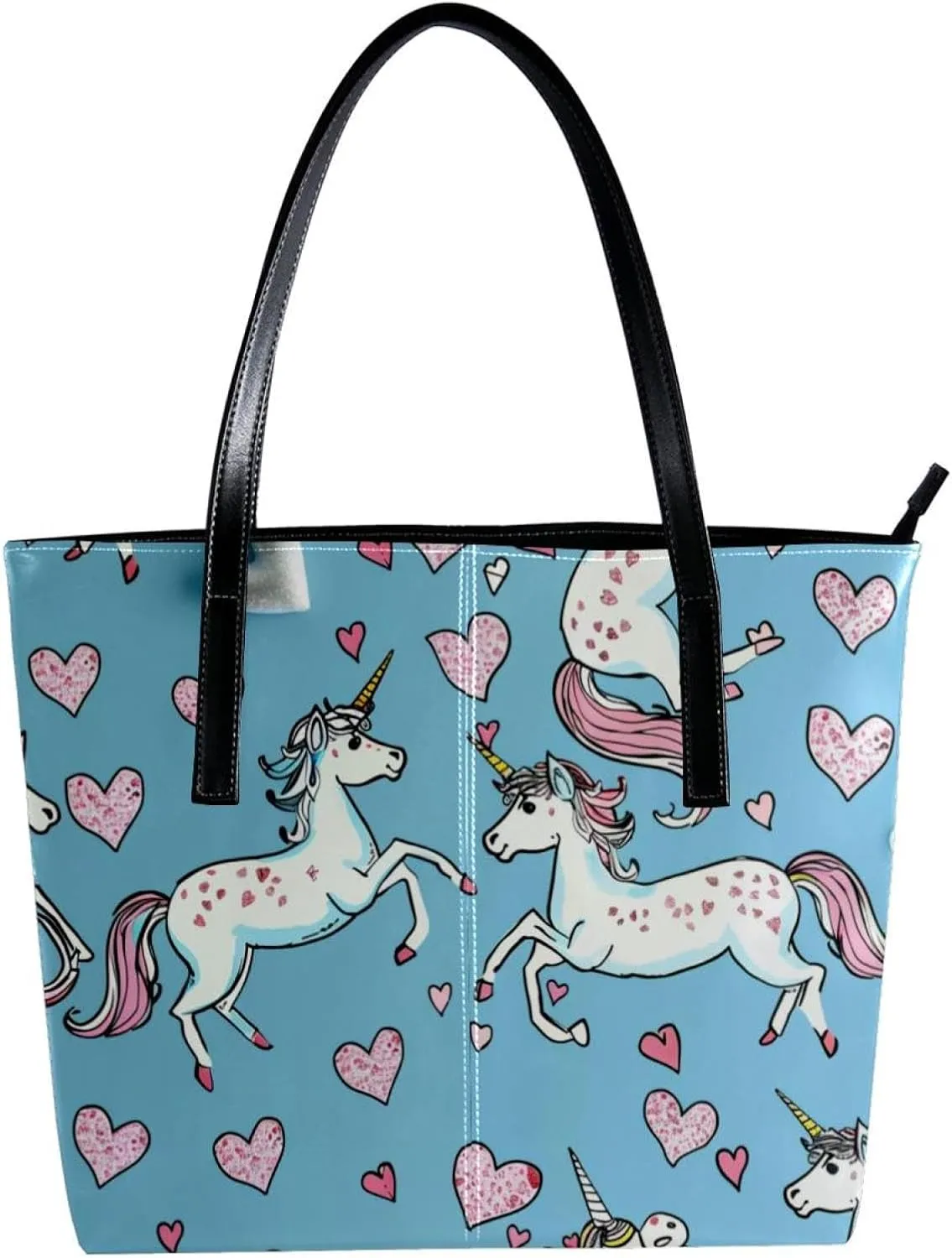 Purses for Women,Tote Bag Aesthetic,Women's Tote Handbags,Cute Unicorns and Love