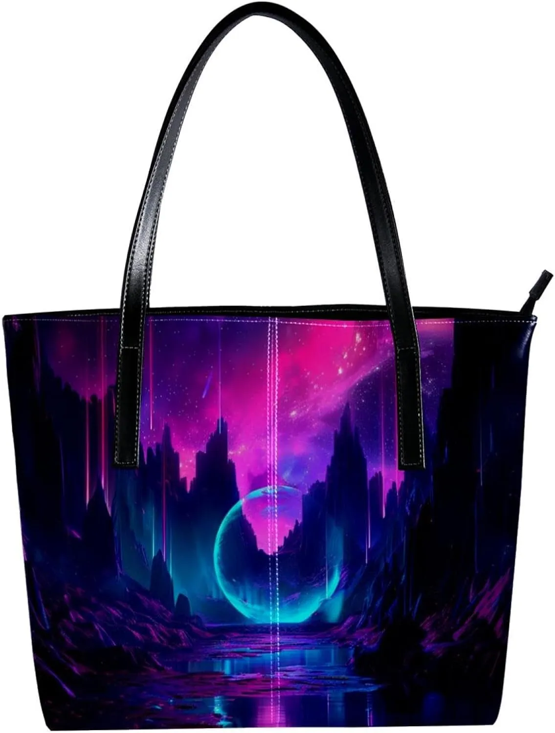 Purses for Women,Tote Bag Aesthetic,Women's Tote Handbags,Fantastic Natural Purple Aurora