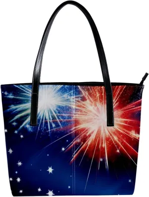 Purses for Women,Tote Bag Aesthetic,Women's Tote Handbags,Fireworks American Stars Celebrate