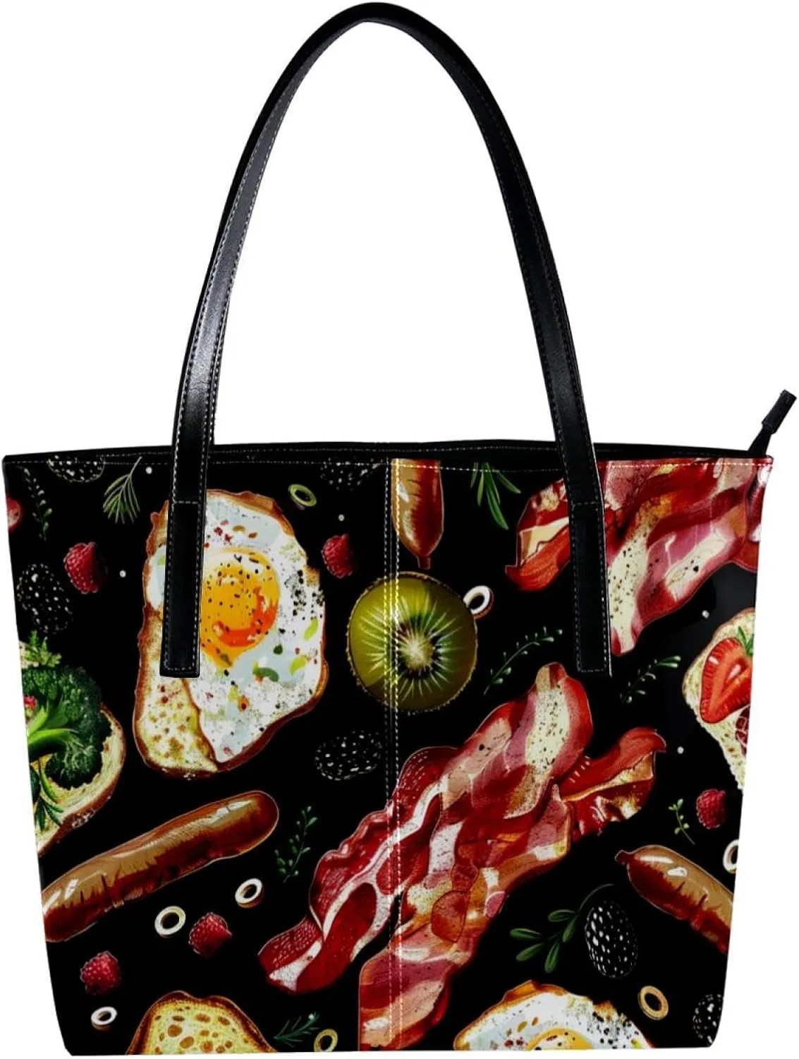 Purses for Women,Tote Bag Aesthetic,Women's Tote Handbags,Food Breakfast