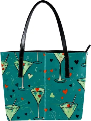 Purses for Women,Tote Bag Aesthetic,Women's Tote Handbags,Fruit Cocktail Glass