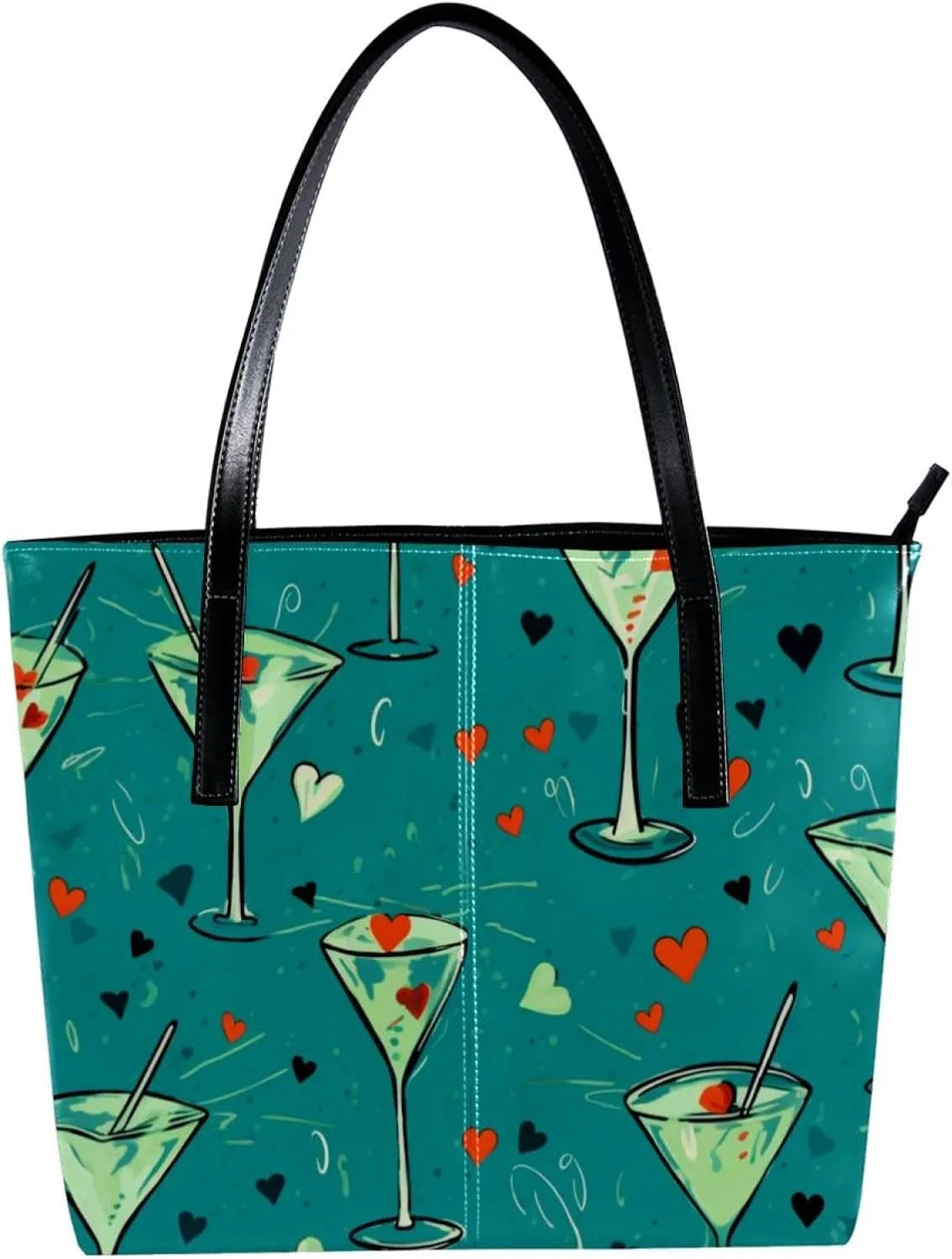 Purses for Women,Tote Bag Aesthetic,Women's Tote Handbags,Fruit Cocktail Glass