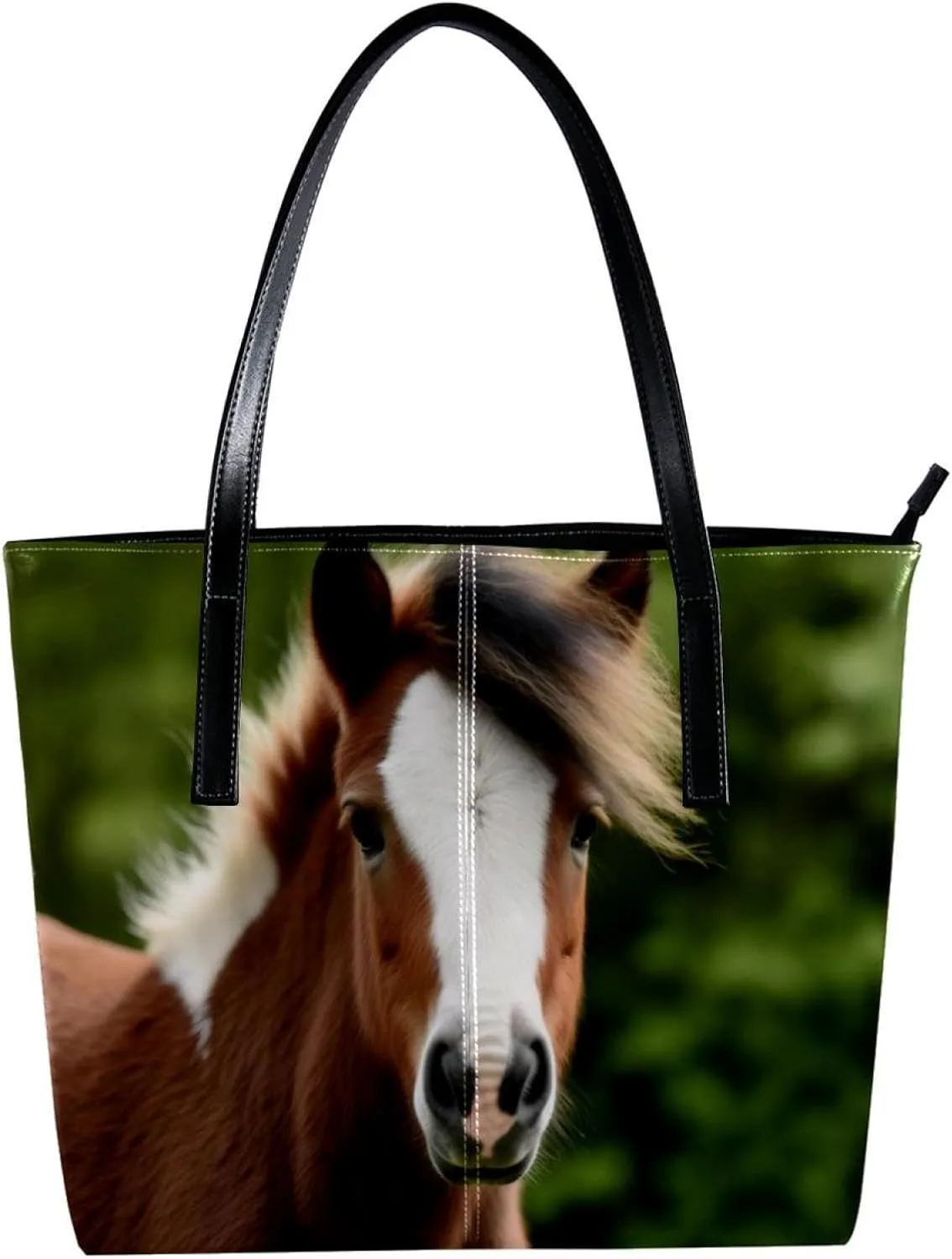 Purses for Women,Tote Bag Aesthetic,Women's Tote Handbags,Jungle Animal Horse Pattern