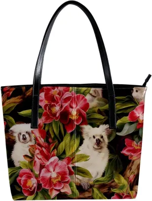 Purses for Women,Tote Bag Aesthetic,Women's Tote Handbags,Jungle Animal Plant Flower Pattern