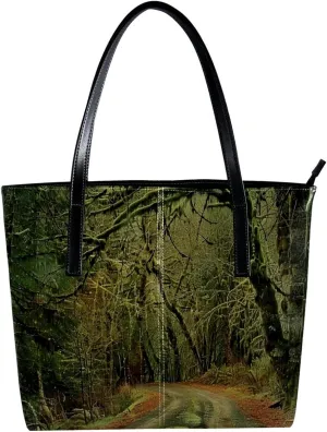 Purses for Women,Tote Bag Aesthetic,Women's Tote Handbags,Scenic Road in Forest