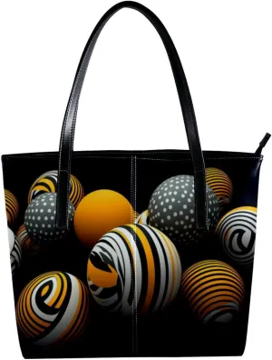 Purses for Women,Tote Bag Aesthetic,Women's Tote Handbags,Spheres Stripe Vector Art Pattern