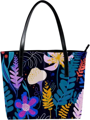 Purses for Women,Tote Bag Aesthetic,Women's Tote Handbags,Tropical Jungle Leaves Flowers