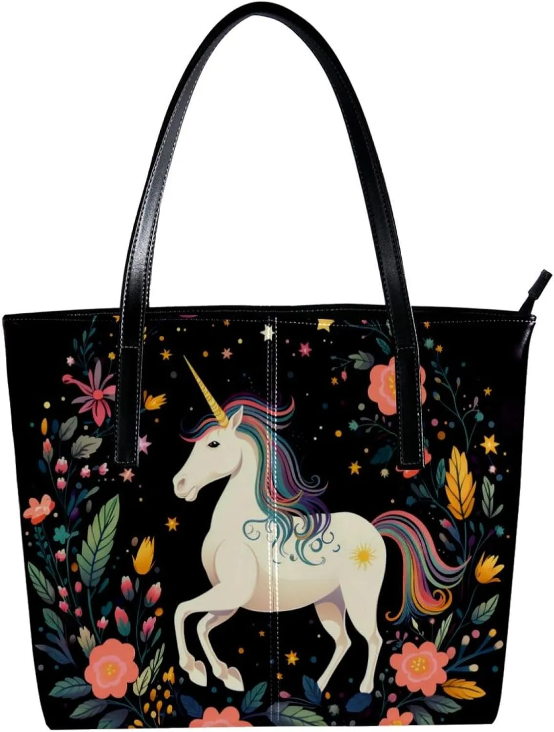 Purses for Women,Tote Bag Aesthetic,Women's Tote Handbags,Unicorns Cloud Moon