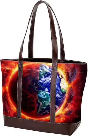 Purses for Women,Tote Bag for Women,Handbags for Women,3D Yin Yang Gossip Sun Earth