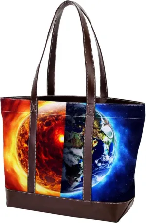 Purses for Women,Tote Bag for Women,Handbags for Women,3D Yin Yang Gossip Sun Earth