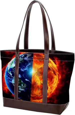 Purses for Women,Tote Bag for Women,Handbags for Women,3D Yin Yang Gossip Sun Earth