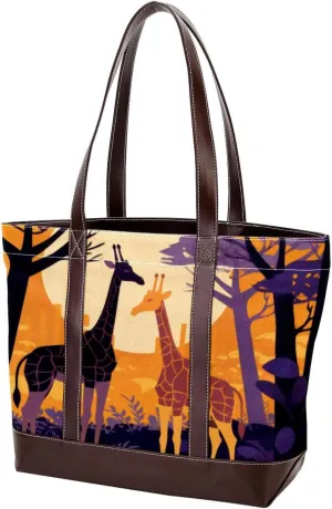 Purses for Women,Tote Bag for Women,Handbags for Women,African Giraffe Grassland