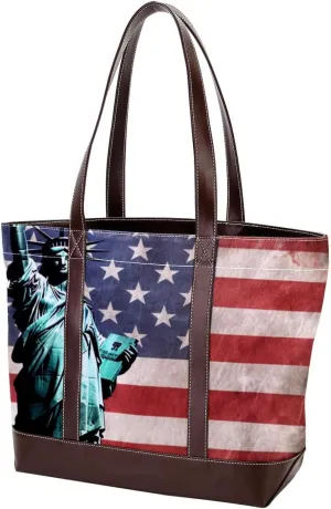 Purses for Women,Tote Bag for Women,Handbags for Women,American Flag Statue of Liberty