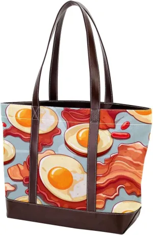 Purses for Women,Tote Bag for Women,Handbags for Women,Breakfast Bacon and Eggs