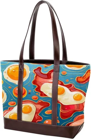 Purses for Women,Tote Bag for Women,Handbags for Women,Breakfast Bacon and Eggs