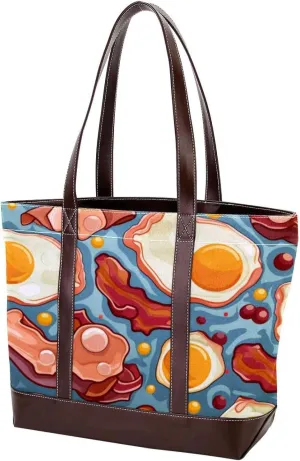 Purses for Women,Tote Bag for Women,Handbags for Women,Breakfast Bacon and Eggs