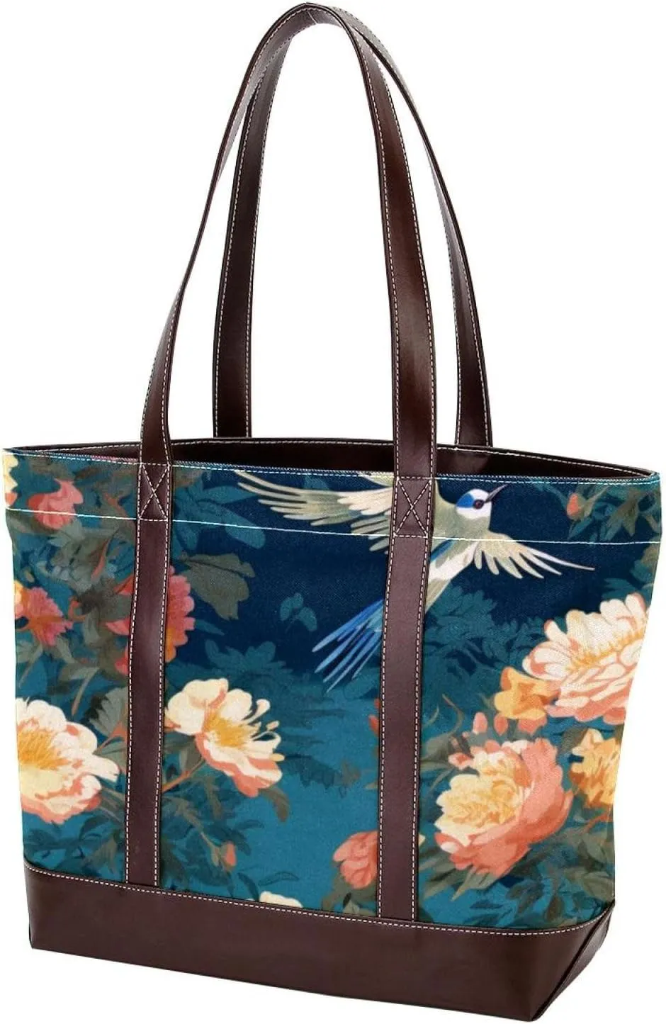 Purses for Women,Tote Bag for Women,Handbags for Women,Chinese Peonies Daisy Crane