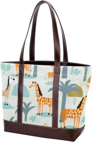 Purses for Women,Tote Bag for Women,Handbags for Women,Deer Lion Tree Rhinoceros