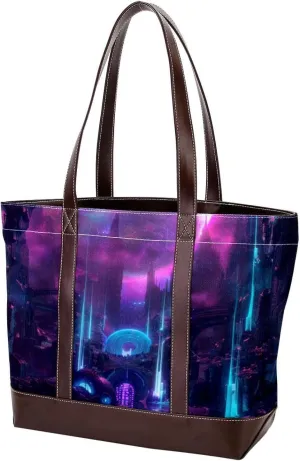 Purses for Women,Tote Bag for Women,Handbags for Women,Fantastic Natural Purple Aurora