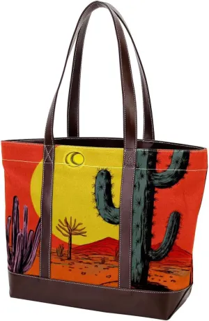 Purses for Women,Tote Bag for Women,Handbags for Women,Welcome Green Desert Cactus